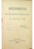 Korespondencja ks Zygmunta Goliana 1890r