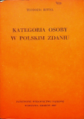 Kategoria osoby w polskim zdaniu