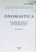Onomastica Rocznik XXVII / 02 Pismo poświęcone nazwenictwu geograficznemu i osobowemu
