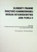 Elementy prawne świętości kanonizowanej według ustawodawstwa Jana Pawła II