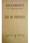List do emigranta