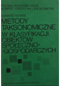 Metody Taksonomiczne w klasyfikacji obiektów społeczno gospodarczych