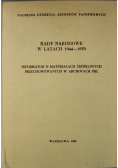Rady narodowe w latach 1944  1950 Informator o materiałach źródłowych przechowywanych w archiwach PRL