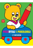 Przerysuj i pokoloruj z misiem