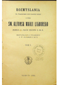 Rozmyślania  św. Alfonsa Marji Liguorego Tom I 1935 r.