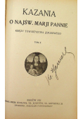 Kazania o Marji Pannie Księzy Towarzystwa Jezusowego Tom 1 i 2 1921 r.