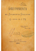 Korespondencja ks Zygmunta Goliana 1890 r.