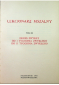 Lekcjonarz  mszalny Tom III
