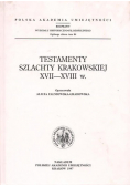 Testamenty Szlachty Krakowskiej XVII   XVIII wieku