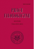 Prace Filologiczne Rocznik Tom LXVII