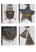 Torebka ozdobna brokat 26x32x10cm mix ROZETTE