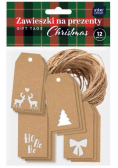 Zawieszki na prezent 12szt Kraft Christmas