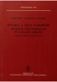 Polska a liga narodów kwestie terytorialne w latach 1920 - 1925