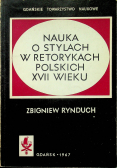 Nauka o stylach w retorykach polskich XVII wieku