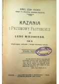 Kazania i przemowy pasterskie tom III 1910 r
