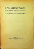 Spis Miejscowości i Rodów Ziemiańskich Województwa Pomorskiego 1925 r