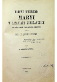Majowe wielbienia Maryi w litaniach loretańskich 1894 r.