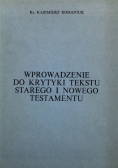 Wprowadzenie do Krytyki tekstu Starego  i Nowego Testamentu