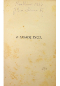 O zasadę życia 1923 r.