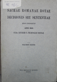 Sacrae romanae rotae decisiones seu sententiae Volumen XXXVII 1945 r.