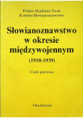 Słowianoznawstwo w okresie międzywojennym 1918 1939 Część pierwsza