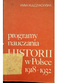 Programy nauczania Historii w Polsce 1918 1932