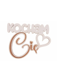 Drewniany napis - Kocham Cię 5szt biały
