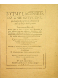 Rytmy łacińskie dziwne reprint z 1606 r