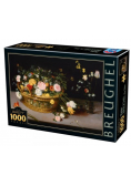 Puzzle 1000 Brueghel, Kwiaty w drewnianym naczyniu