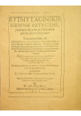 Rytmy łacińskie dziwne reprint z 1606 r