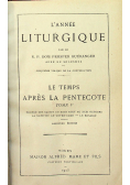 L annee liturgique Tome V 1925r