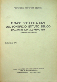 Elenco degli ex alunni del pontificio intituto biblico