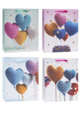 Torebka ozdobna 26x32x10 serce mix ROZETTE