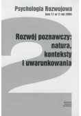 Psychologia Rozwojowa Tom 11 Nr 2 Rozwój poznawczy natura konteksty i uwarunkowania