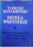 Kotarbiński Dzieła wszystkie Tom I