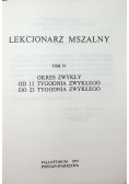 Lekcjonarz Mszalny tom IV