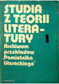 Studia z teorii literatury I