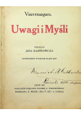 Uwagi Myśli 1909 r.