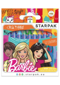 Kredki woskowe 12 kolorów Barbie