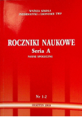 Roczniki naukowe seria A