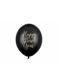 Balony Happy New Year pastel black 30cm 6szt