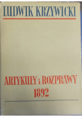 Artykuły i rozprawy 1892
