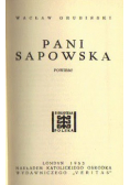 Pani Sapowska powieść
