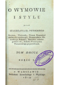 O wymowie i stylu Część II Tom IV 1815 r