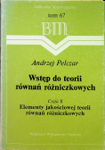 Wstęp do teorii równań różniczkowych