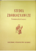 Studia źródłoznawcze Commentationes V