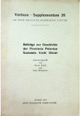 Beitrage zur Geschichte der Provincia Polonica Societatis Verbi Divini