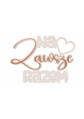 Drewniany napis - Na zawsze razem 5szt biały