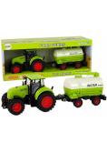 Traktor z przyczepą zielony