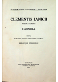 Clementis Ianicii Carmina 1930 r.